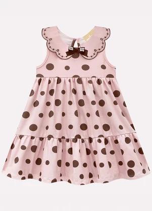 Milon - Vestido Infantil Menina Póas Rosa - MILON