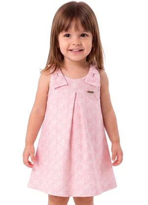 Colorittá - Vestido Infantil Menina Prega Rosa - COLORITTÁ