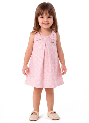 Colorittá - Vestido Infantil Menina Prega Rosa - COLORITTÁ