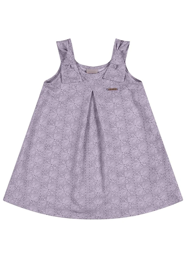 Colorittá - Vestido Infantil Menina Prega Roxo