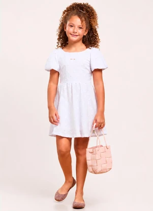 Vida Costeira - Vestido Infantil Menina Princesa Rodado Branco - VIDA COSTEIRA