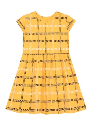 Brandili - Vestido Infantil Menina Quadriculado Amarelo - BRANDILI