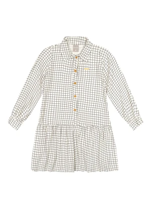 Colorittá - Vestido Infantil Menina Quadriculado Bege - COLORITTÁ