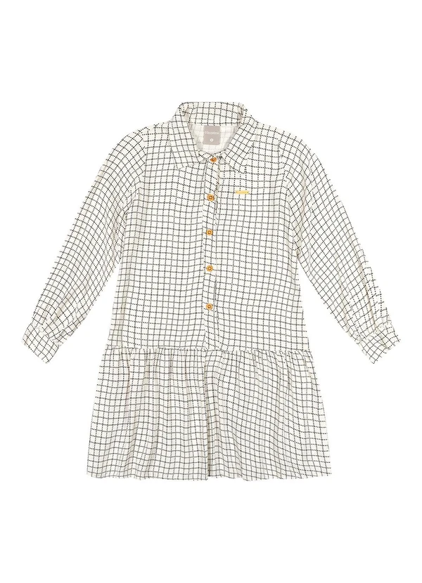 Colorittá - Vestido Infantil Menina Quadriculado Bege