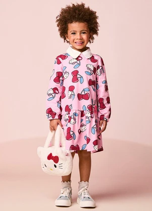 Momi - Vestido Infantil Menina Rosa da Hello Kitty - MOMI