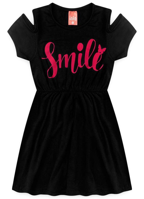 Rosa Azul - Vestido Infantil Menina Smile Iaia Preto