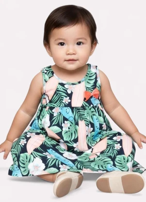 Kyly - Vestido Infantil Menina Surf Azul - KYLY