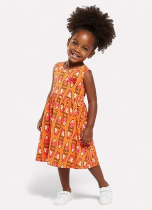 Kyly - Vestido Infantil Menina Surf Laranja - KYLY
