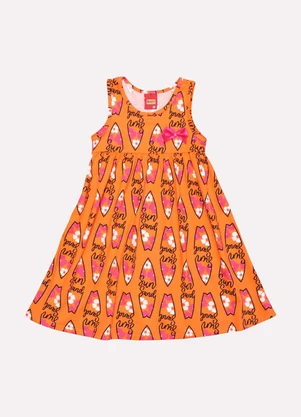 Kyly - Vestido Infantil Menina Surf Laranja - KYLY