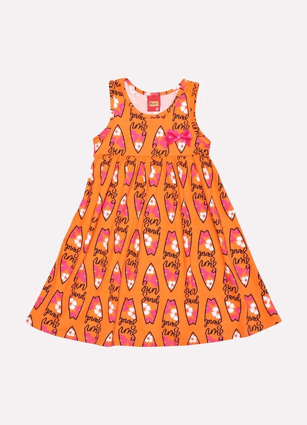 Kyly - Vestido Infantil Menina Surf Laranja 2