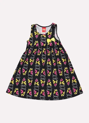 Kyly - Vestido Infantil Menina Surf Preto - KYLY