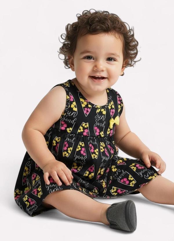 Kyly - Vestido Infantil Menina Surf Preto 2
