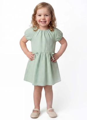 Colorittá - Vestido Infantil Menina Tecido Xadrez Verde - COLORITTÁ