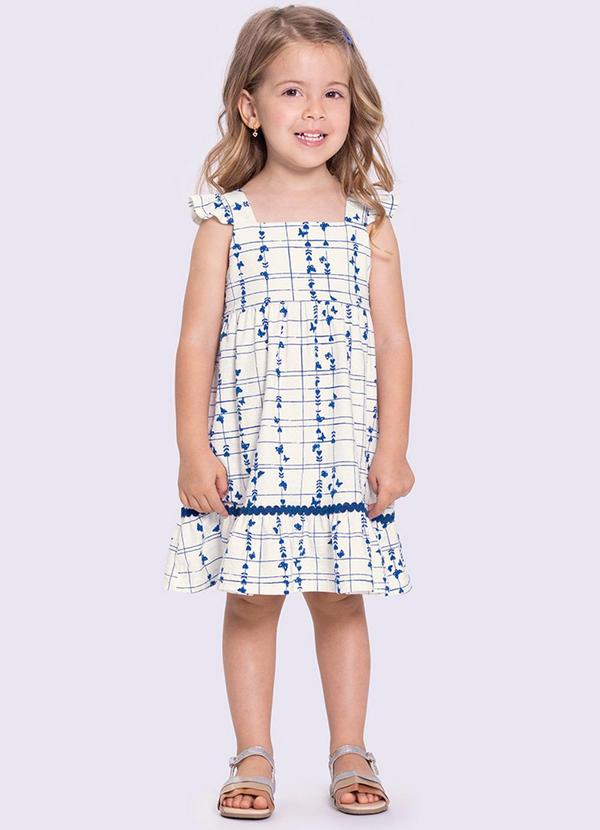 Alakazoo - Vestido Infantil Menina Texturizada Azul