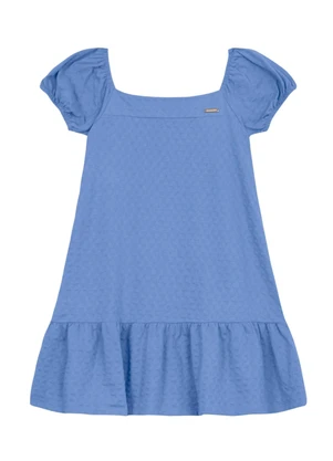 Brandili - Vestido Infantil Menina Texturizado Azul - BRANDILI