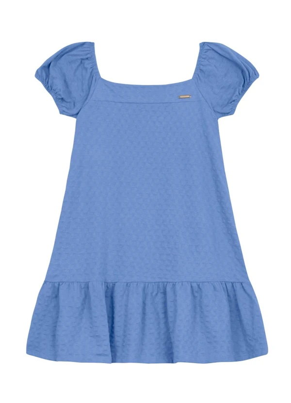 Brandili - Vestido Infantil Menina Texturizado Azul