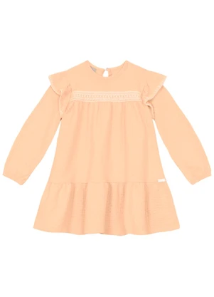 Mundi - Vestido Infantil Menina Texturizado Laranja - MUNDI