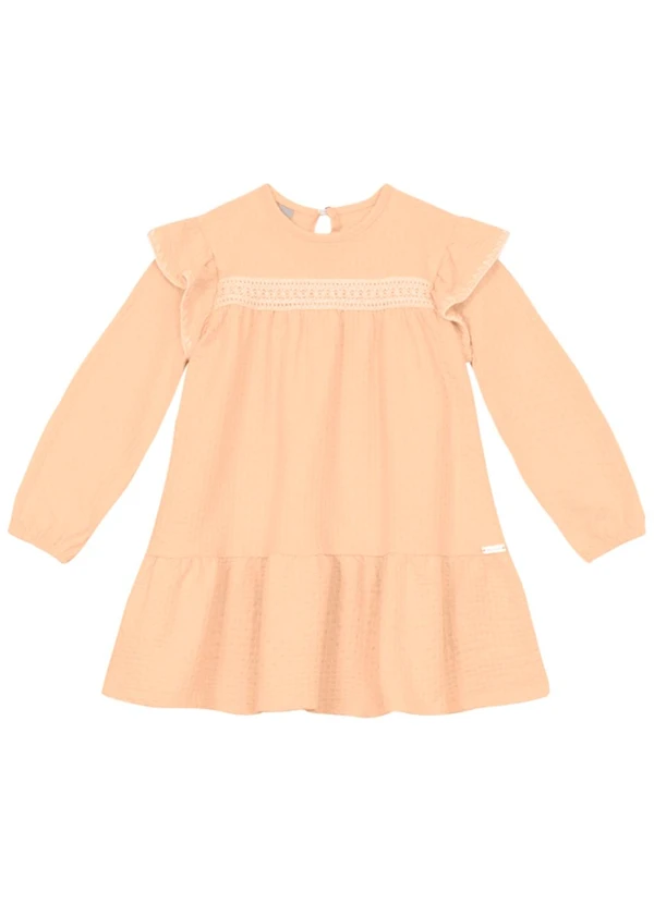 Brandili Mundi - Vestido Infantil Menina Texturizado Laranja 2
