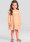 Brandili Mundi - Vestido Infantil Menina Texturizado Verde - variação: Laranja