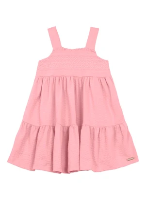 Brandili - Vestido Infantil Menina Texturizado Rosa - BRANDILI