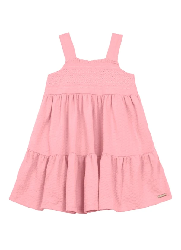 Brandili - Vestido Infantil Menina Texturizado Rosa 2