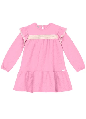 Brandili Mundi - Vestido Infantil Menina Texturizado Rosa - BRANDILI MUNDI