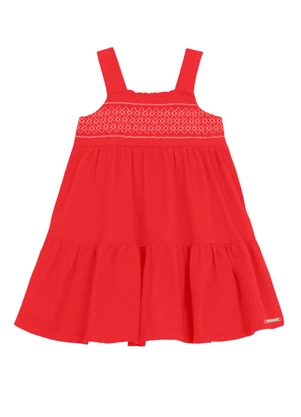 Brandili - Vestido Infantil Menina Texturizado Vermelho - BRANDILI