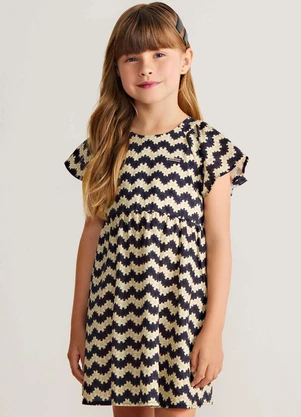 Colorittá - Vestido Infantil Menina Tricoline Floral Preto - COLORITTÁ
