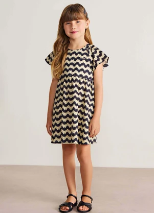 Colorittá - Vestido Infantil Menina Tricoline Floral Preto - COLORITTÁ