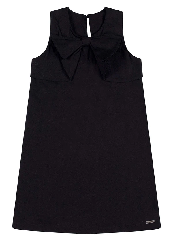 Colorittá - Vestido Infantil Menina Tricoline Laço Preto