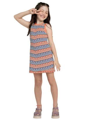 Nanai - Vestido Infantil Menina Tricot Laranja - NANAI