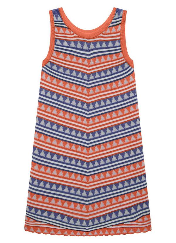 Nanai - Vestido Infantil Menina Tricot Laranja 2