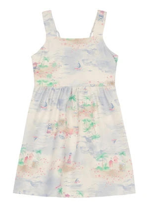 Brandili Mundi - Vestido Infantil Menina Tropical Azul - BRANDILI MUNDI