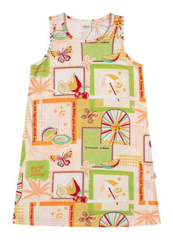 Elian - Vestido Infantil Menina Tropical Elian Amarelo