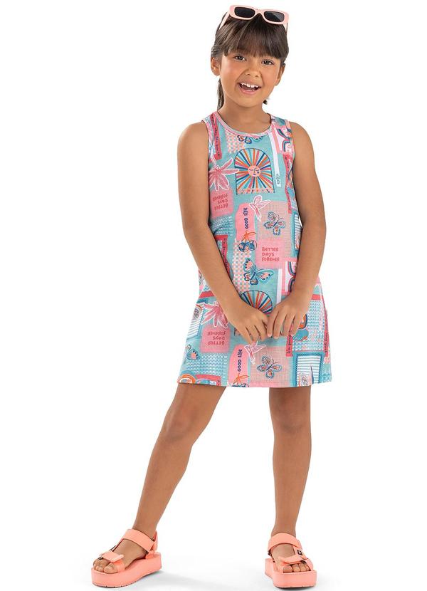 Elian - Vestido Infantil Menina Tropical Elian Azul 1