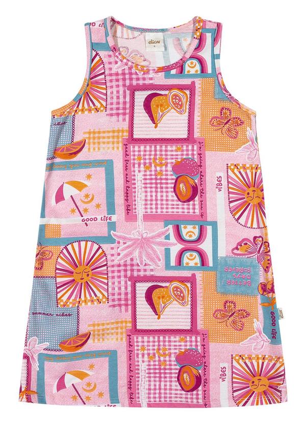 Elian - Vestido Infantil Menina Tropical Elian Rosa