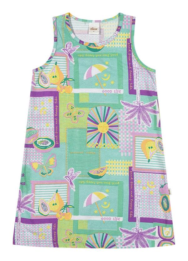 Elian - Vestido Infantil Menina Tropical Elian Verde