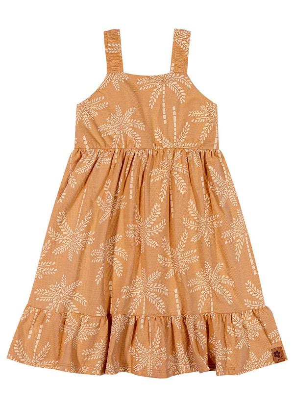 Elian - Vestido Infantil Menina Tropical Laranja 3