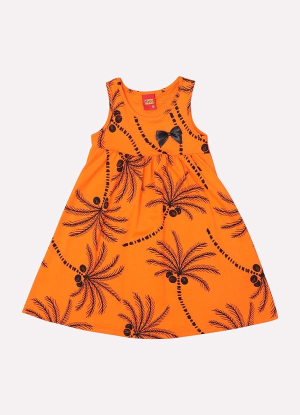 Kyly - Vestido Infantil Menina Tropical Laranja 2