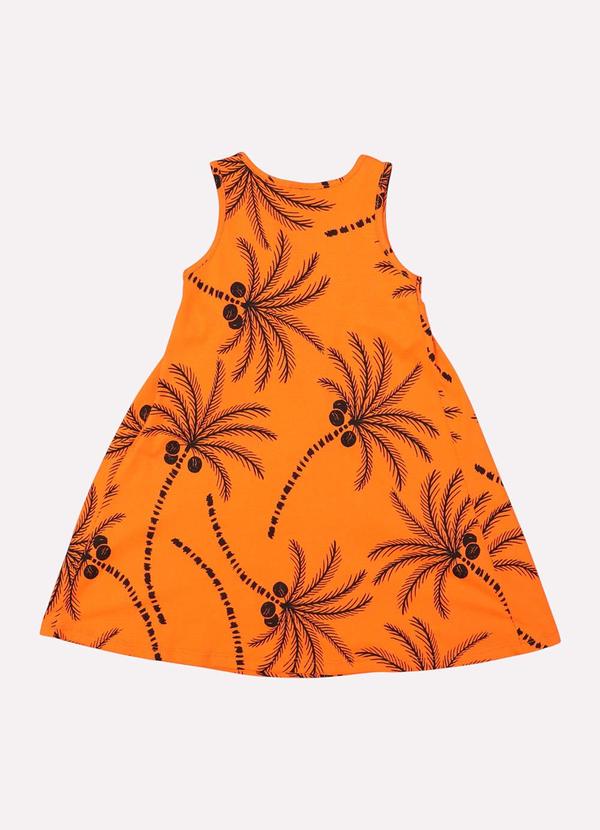 Kyly - Vestido Infantil Menina Tropical Laranja 3