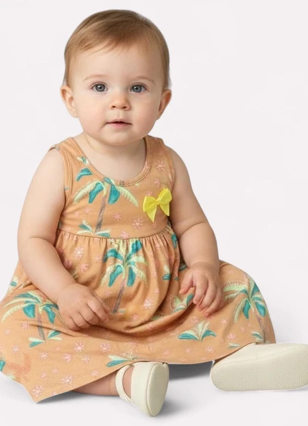 Kyly - Vestido Infantil Menina Tropical Marrom