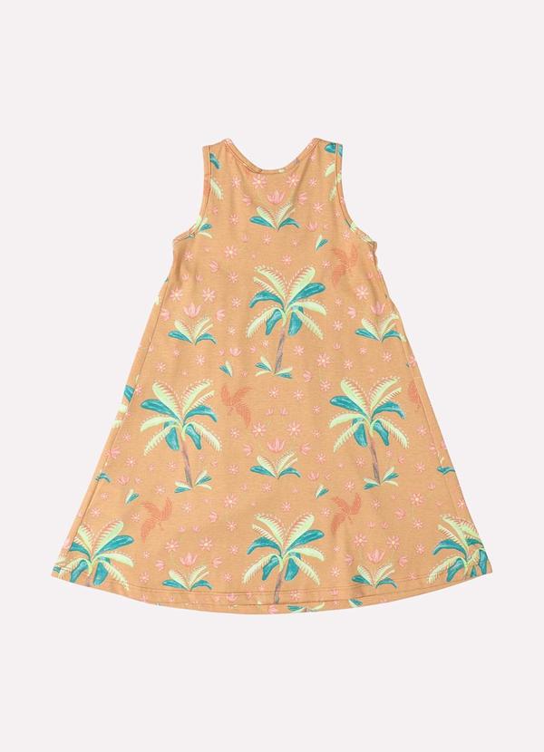 Kyly - Vestido Infantil Menina Tropical Marrom 3