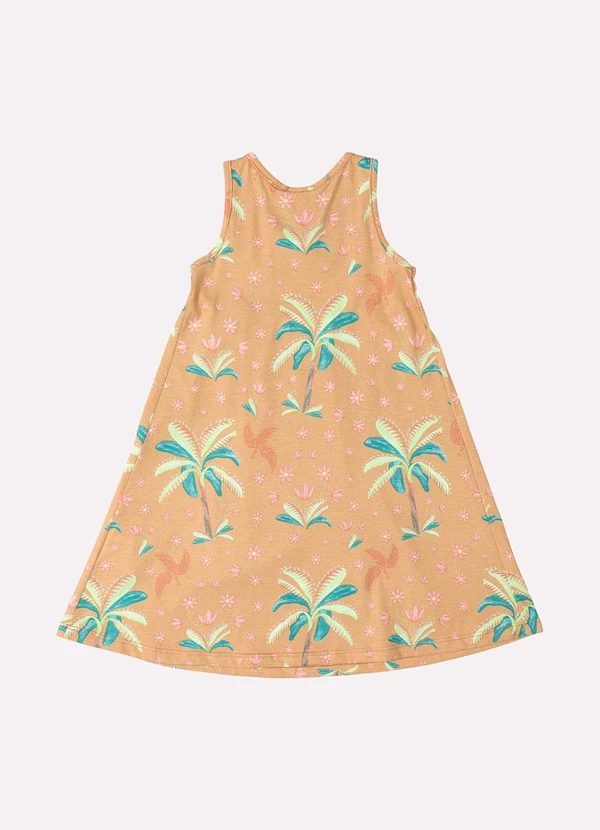 Kyly - Vestido Infantil Menina Tropical Marrom 3