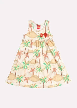 Kyly - Vestido Infantil Menina Tropical Marrom - KYLY