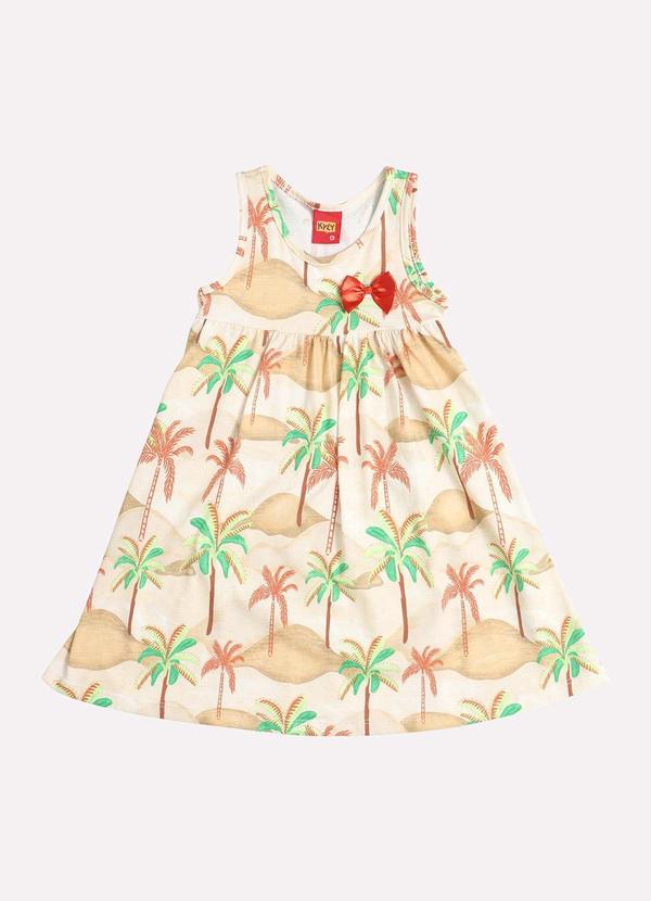 Kyly - Vestido Infantil Menina Tropical Marrom 1