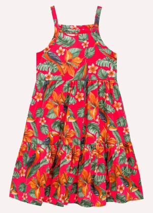 Nanai - Vestido Infantil Menina Tropical Rosa - NANAI
