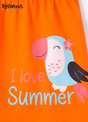 Rosa Azul - Vestido Infantil Menina Tucano Laranja - ROSA AZUL