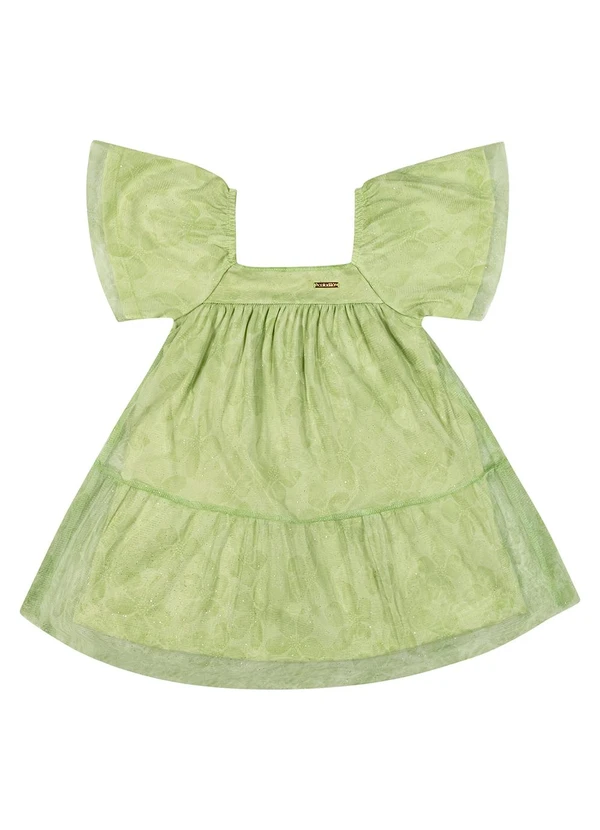 Colorittá - Vestido Infantil Menina Tule Colorittá Verde
