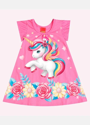 Kyly - Vestido Infantil Menina Unicórnio Rosa - KYLY