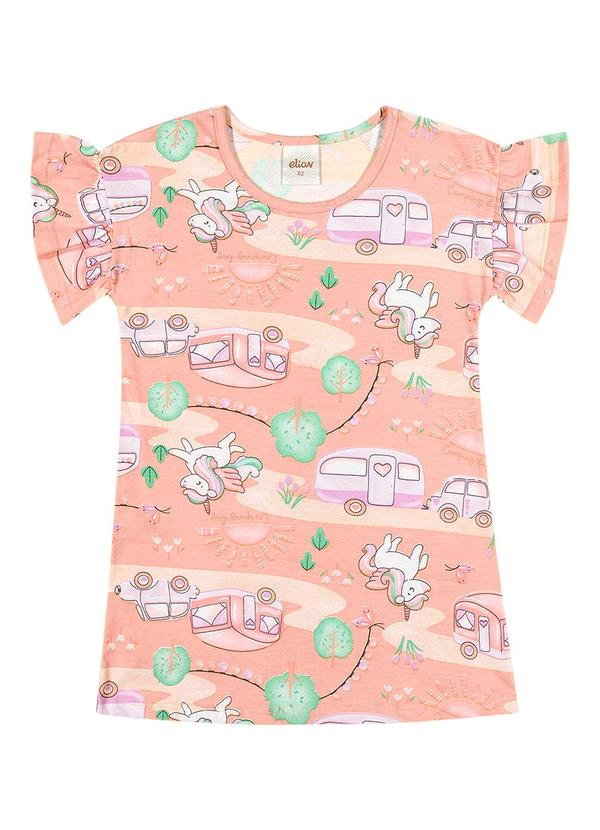 Elian - Vestido Infantil Menina Unicórnios Elian Laranja